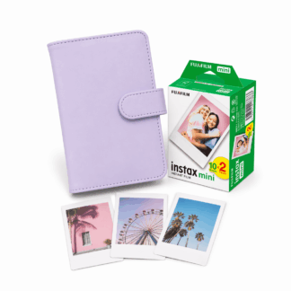 Kit Instax Mini Fujifilm: Películas + Álbum Instax Lila liso