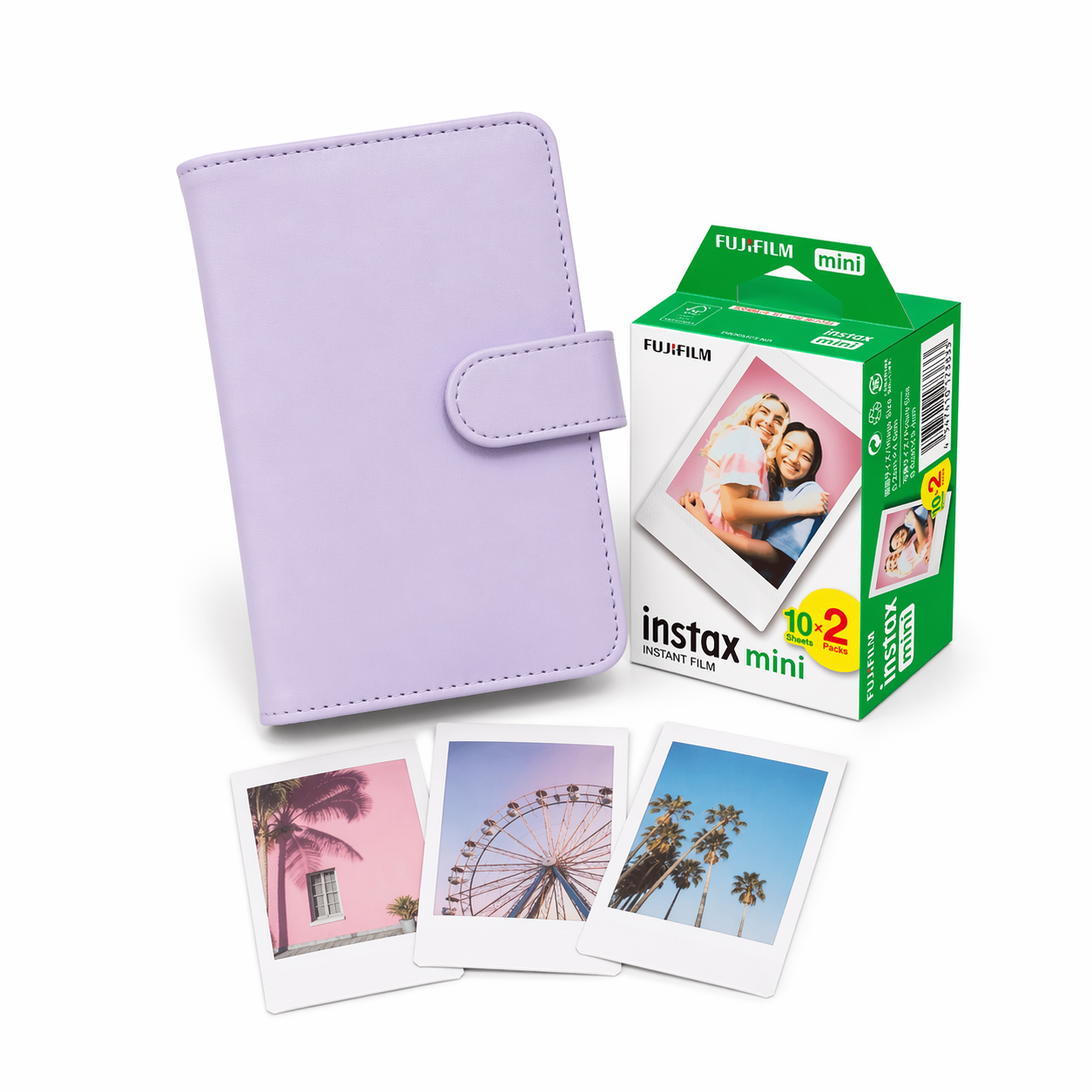 Kit Instax Mini Fujifilm: Películas + Álbum Instax Lila liso