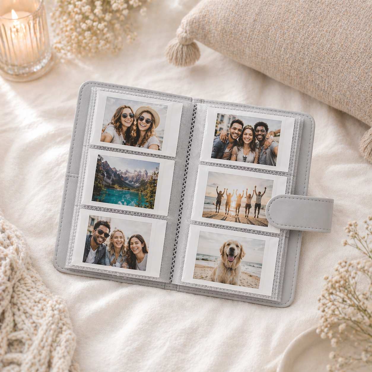 Kit Instax Mini Fujifilm: Películas + Álbum Instax Gris claro liso - Imagen 5