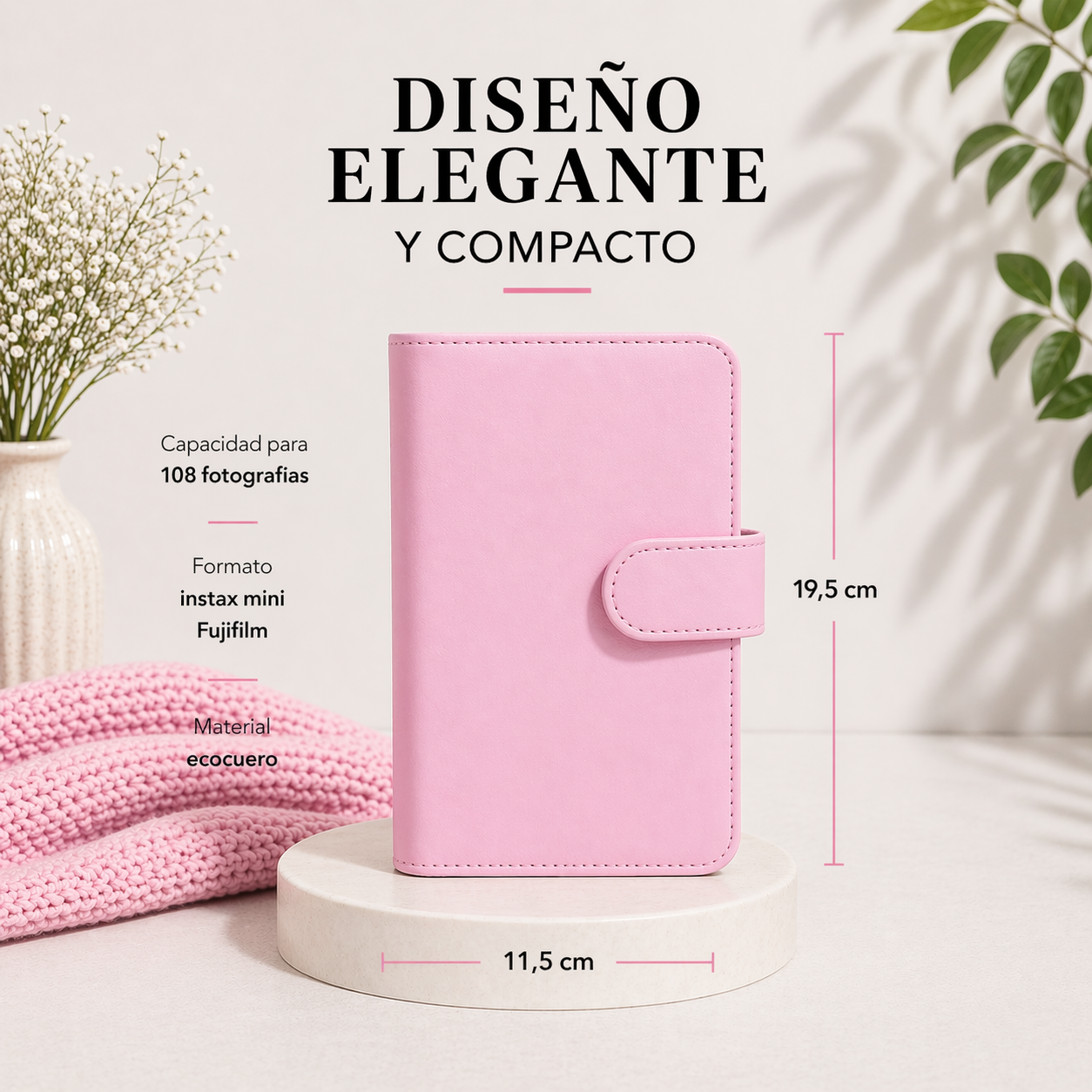 Kit Instax Mini Fujifilm: Películas + Álbum Instax Pink Liso - Imagen 2