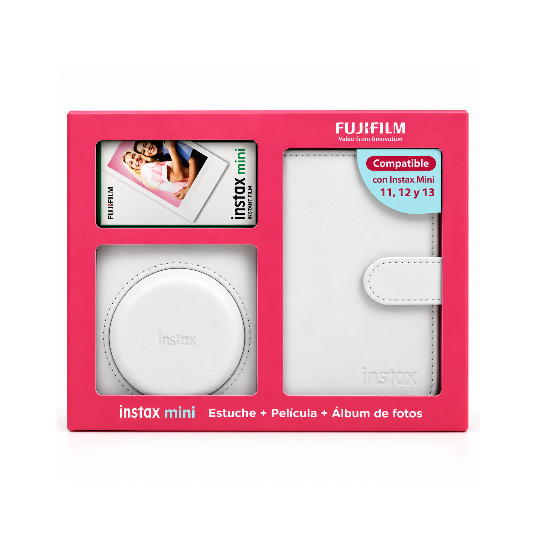 Kit Instax White Estuche + Álbum + Film 10 Fotos - Imagen 2